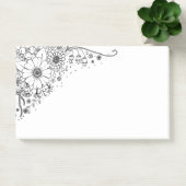 Schwarz-Weiß-Doodle-Blume Post-it Klebezettel (Büro)