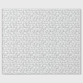 Schwarz-Weiß-Doodle-Katzengesicht Geschenkpapier (Flach)