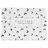 Schwarz/Weiß | Doodle | Modern Große Geschenktüte (Rückseite)