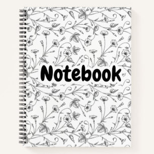Schwarz-Weiß-Doodle-Notebook Notizblock