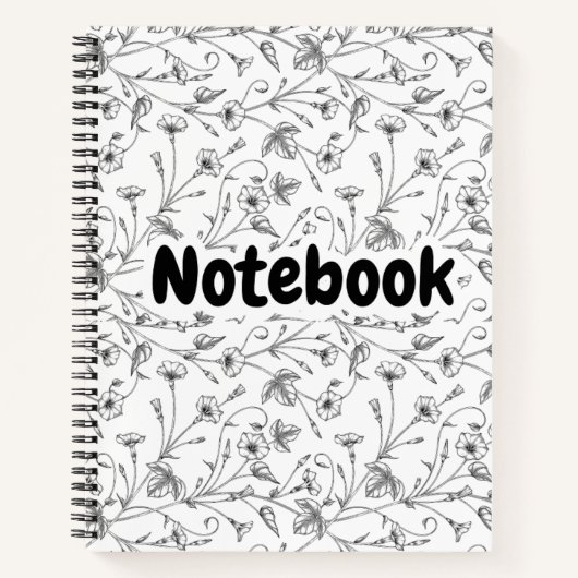 Schwarz-Weiß-Doodle-Notebook Notizblock (Vorderseite)