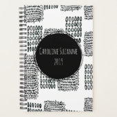 Schwarz-Weiß-Doodle Planer (Vorderseite)