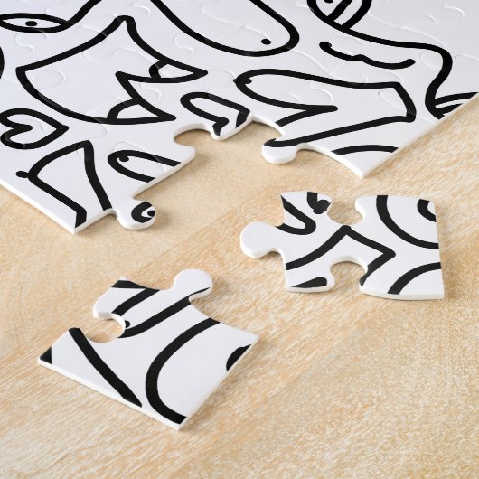 Schwarz-Weiß-Doodle Puzzle (Seite)