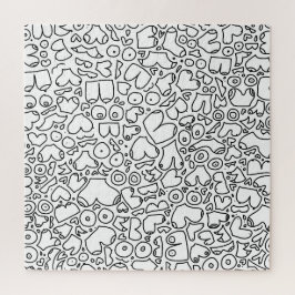Schwarz-Weiß-Doodle Puzzle