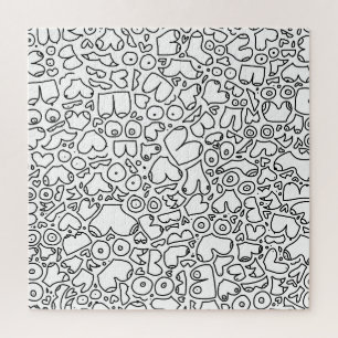 Schwarz-Weiß-Doodle Puzzle