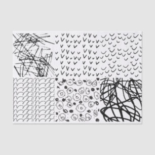 Schwarz-weiß Doodle Scribble-Muster Textur Seidenpapier