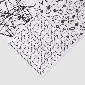 Schwarz-weiß Doodle Scribble-Muster Textur Seidenpapier (Ausschnitt)