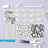Schwarz-weiß Doodle Scribble-Muster Textur Seidenpapier (Handwerk)