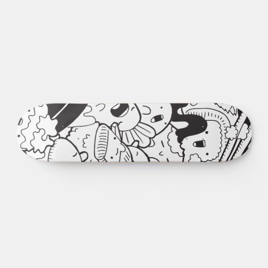 Schwarz-Weiß-Doodle  Skateboard (Horizontal)