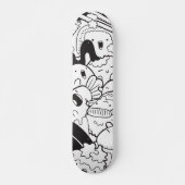 Schwarz-Weiß-Doodle  Skateboard (Vorne)