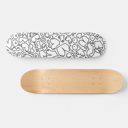 Schwarz-Weiß-Doodle Skateboard (Horizontal)
