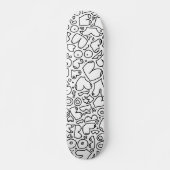 Schwarz-Weiß-Doodle Skateboard (Vorne)