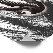 Schwarz-Weiß, Doodle zeichnend Poster (Ecke)