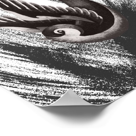 Schwarz-Weiß, Doodle zeichnend Poster (Ecke)