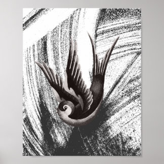 Schwarz-Weiß, Doodle zeichnend Poster