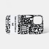 Schwarz-Weiß-Doodles iPhone Hülle (Rückseite (Horizontal))