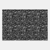 Schwarz-Weiß-Doodmuster Geschenkpapier Set (Vorderseite 2)