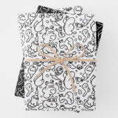 Schwarz-Weiß-Doodmuster Geschenkpapier Set (Beispiel)