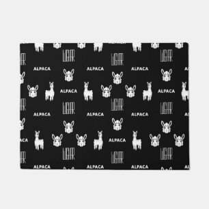 Schwarz-Weiß-Doormat Alpaca von Wighar Fußmatte