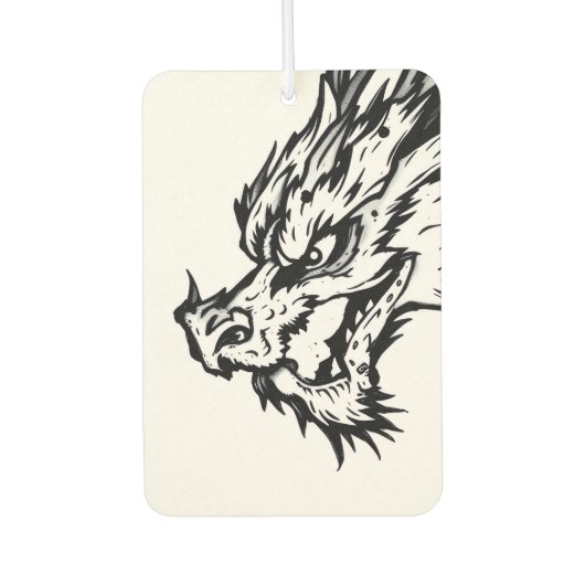 Schwarz-Weiß-Drache Autolufterfrischer (Vorderseite)