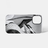 Schwarz-weiß-Drache iPhone Hülle (Rückseite (Horizontal))