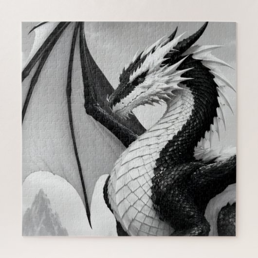 Schwarz-weiß-Drache Puzzle (Vertikal)