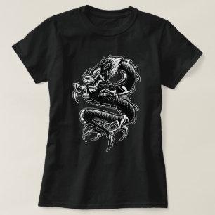 Schwarz-Weiß-Drache T-Shirt