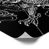 Schwarz-Weiß-Drachen-Poster drucken Poster (Ecke)