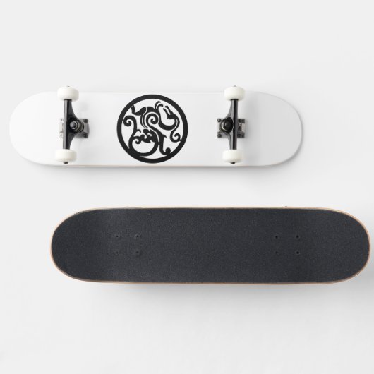 Schwarz-Weiß-Drachenboard Skateboard (Horizontal)