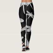 Schwarz-Weiß-Drachenmuster Leggings (Rückseite)
