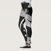 Schwarz-Weiß-Drachenmuster Leggings (Links)