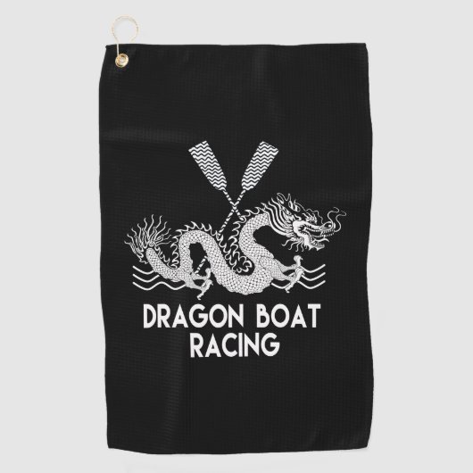 Schwarz-weiß Dragon Boat Racing Sweattuch Golfhandtuch (Vorderseite)