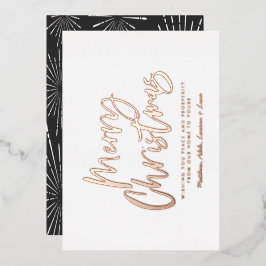 Schwarz-Weiß-Drehbuch frohe Weihnachts-Non-Foto Folien Feiertagskarte