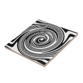 Schwarz-Weiß-Drehmuster Fliese (Seite)