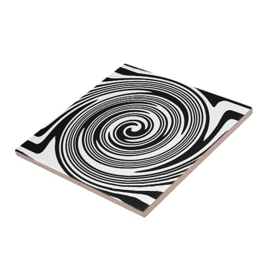 Schwarz-Weiß-Drehmuster Fliese (Seite)