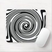Schwarz-Weiß-Drehmuster Mousepad (Mit Mouse)