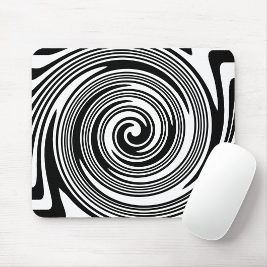 Schwarz-Weiß-Drehmuster Mousepad (Mit Mouse)