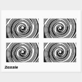 Schwarz-Weiß-Drehmuster Rechteckiger Aufkleber (Blatt)