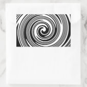 Schwarz-Weiß-Drehmuster Rechteckiger Aufkleber (Tasche)