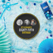 Schwarz-Weiß drei Foto 85. Geburtstag Pappteller (Party)