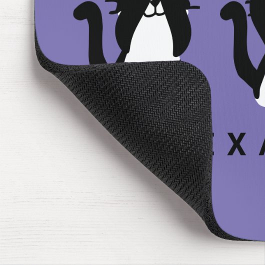 Schwarz-weiß | Drei kluge Kätzchen Lila Mousepad (Ecke)
