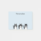 Schwarz-weiß | Drei kluge Kätzchen Post-it Klebezettel (Vorderseite)