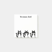 Schwarz-weiß | Drei kluge Kätzchen Post-it Klebezettel (Vorderseite)