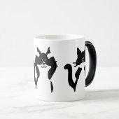 Schwarz-weiß | Drei kluge Kätzchen Verwandlungstasse (VorderseiteRechts)