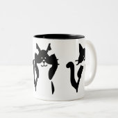 Schwarz-weiß | Drei kluge Kätzchen Zweifarbige Tasse (VorderseiteRechts)