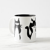 Schwarz-weiß | Drei kluge Kätzchen Zweifarbige Tasse (Vorderseite Links)