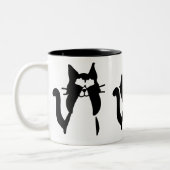 Schwarz-weiß | Drei kluge Kätzchen Zweifarbige Tasse (Links)