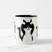 Schwarz-weiß | Drei kluge Kätzchen Zweifarbige Tasse (Mittel)