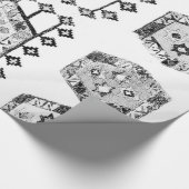 Schwarz-Weiß-Dreieck-Bauernhof Geschenkpapier (Ecke)