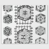 Schwarz-Weiß-Dreieck-Bauernhof Geschenkpapier (Flach)